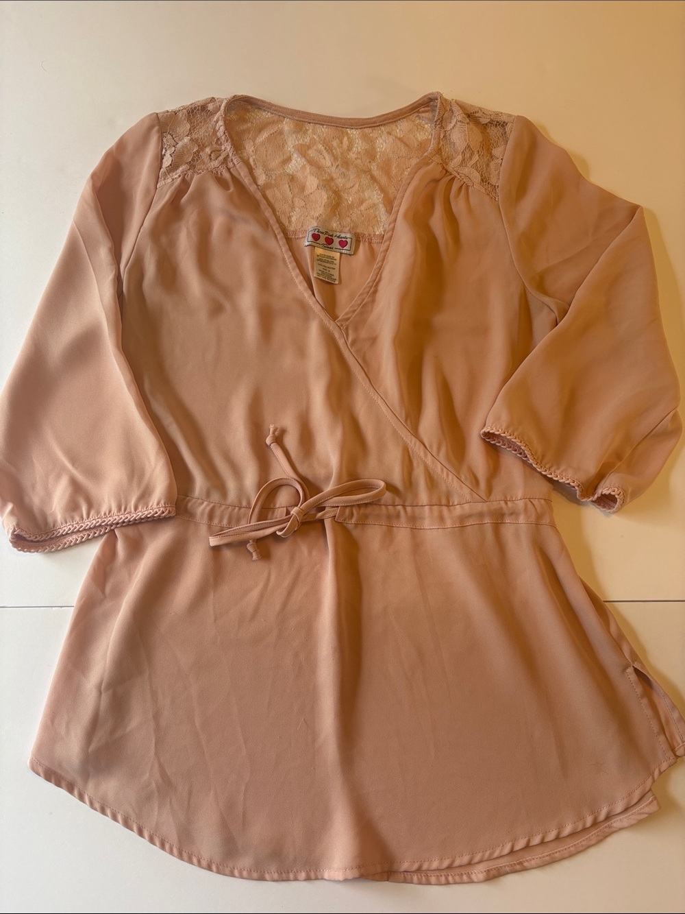 Three Hearts Dusty Rose Wrap Blouse